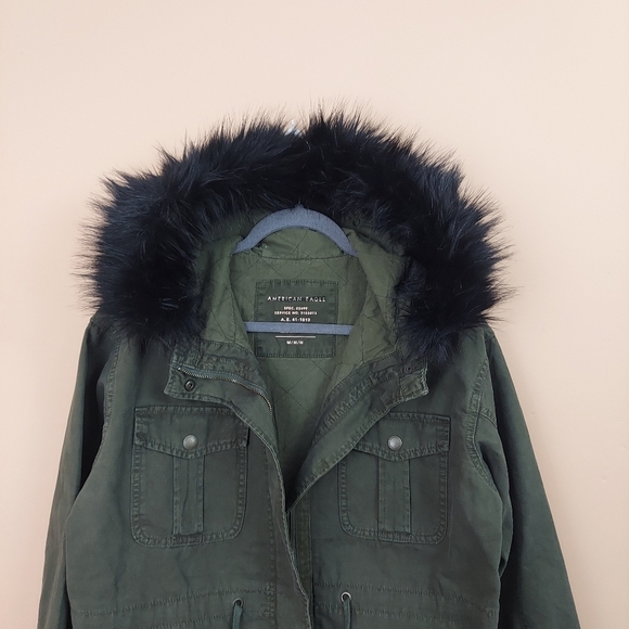 NWOT American Eagle Women's Faux Fur Utility Jacket - Picture 12 of 13